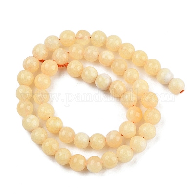 Нити бусин из натурального желтого кальцита G-C251-A01-8mm-1