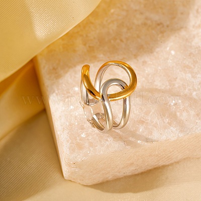 Регулируемые манжеты из нержавеющей стали 304 для женщин RJEW-B135-01GP-08-1