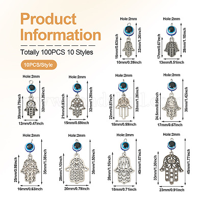 100шт 10 стиля подвески из сплава в тибетском стиле FIND-TA0002-25-1
