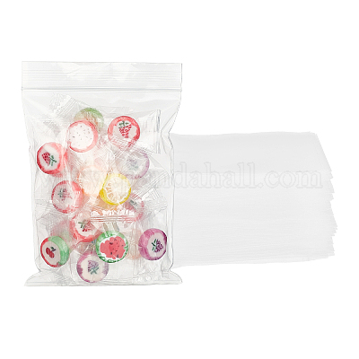 Pandahall sacchetti di plastica trasparenti richiudibili da 10x15 cm  sacchetti di plastica richiudibili da 100 pezzi sacchetti di plastica con  chiusura a zip ispessimento per confezioni di gioielli di coriandoli  all'ingrosso 