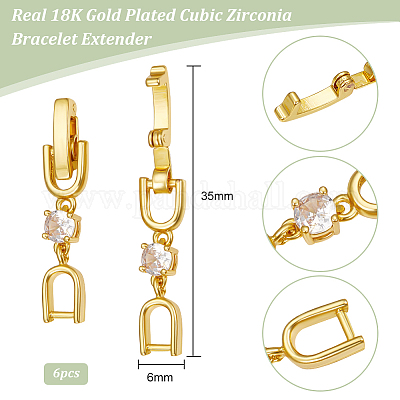 6 шт. латунная удлинительная цепь ZIRC-BBC0002-11-1