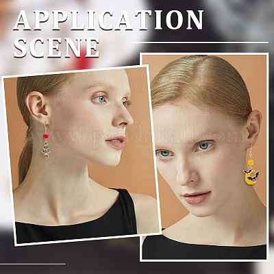 48 шт. 4-х стилевых латунных французских крючка с катушкой и шариком KK-BBC0007-52-1