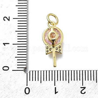 Латунные микро проложить кубического циркония подвески KK-K400-42G-02-1