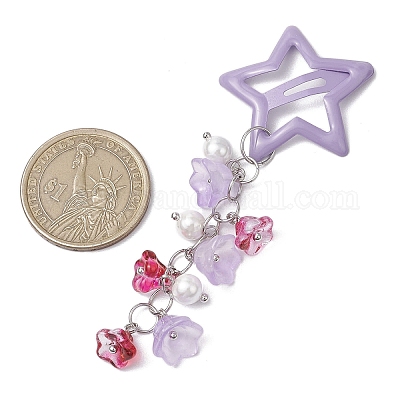 2 шт. стеклянные бусины и заколки-звездочки из сплава PHAR-JH00123-1