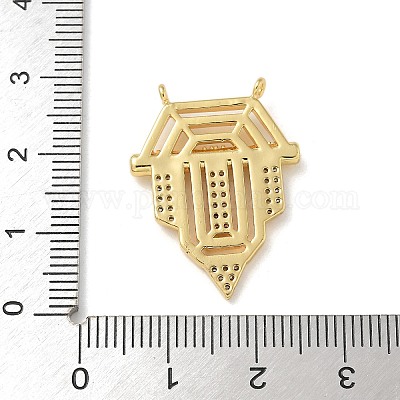 Латунные микропаве прозрачные подвески с фианитом KK-U046-04G-02-1