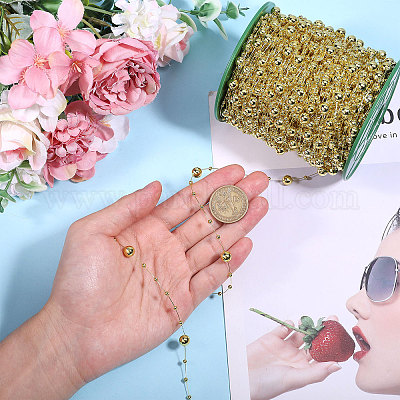 Пластиковые цепочки из искусственного жемчуга KY-WH0051-25B-1