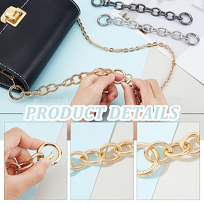 WADORN 3 Colors Purse Chain Strap, 8.1 Inch Aluminum Bag Extension Chain  Short Shoulder Strap Replacement Handbag Chain Extender with O Ring  Decoration Chain Charms for Satchel Clutch Crossbody Bag 