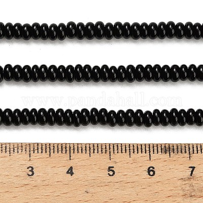 Бусины из натурального черного оникса G-L635-A01-4x2mm-01-1
