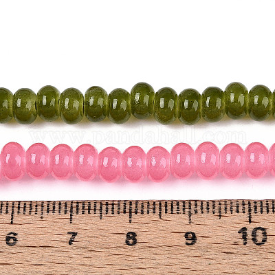 Нити стеклянных бусин из искусственного нефрита GLAA-T025-6mm-16-1