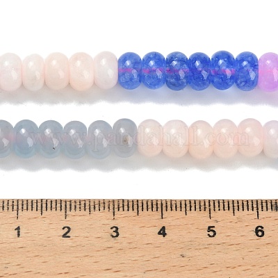 Нити градиентных бусин из натурального белого нефрита G-NH0053-A02-01-1