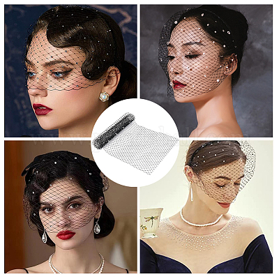 Вуаль из полиэстера и органзы с большими глазами DIY-WH0453-61A-1