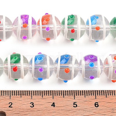 Стеклянные бусины с эмалевыми нитями GLAA-M047-01A-1