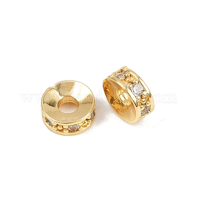 Латунные микро проложить кубического циркония бусы KK-H078-30G-1