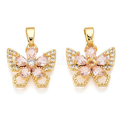 Латунные микро проложить кубического циркония подвески KK-N254-232G-1