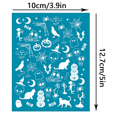 Halloween Silk Screen for Polymer Clay, 3 PCS Reusable Silk Screen