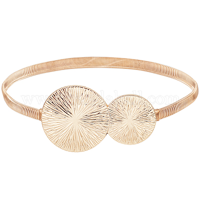 1 шт. ремень из сплава с плоской цепочкой-змейкой и плоской круглой пряжкой AJEW-CP0008-13-1