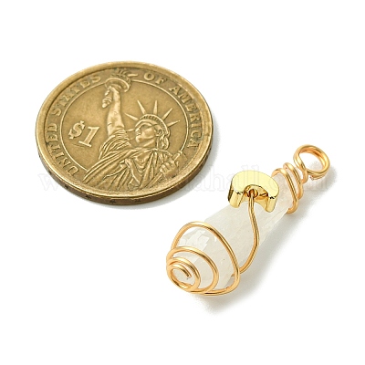 2 шт. подвески из натурального кварцевого кристалла с гальваническим покрытием PALLOY-JF03163-01-1