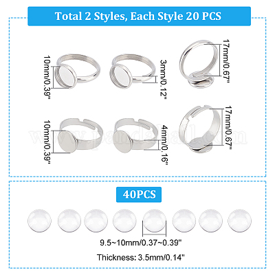 Набор для изготовления пустого купольного кольца DIY-UN0004-03-1