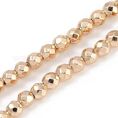 Нити синтетических немагнитных гематитовых бусин с гальваническим покрытием G-H072-A01-01C-1