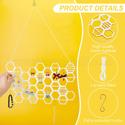 Деревянные выставочные витрины серьги EDIS-WH0022-33-1