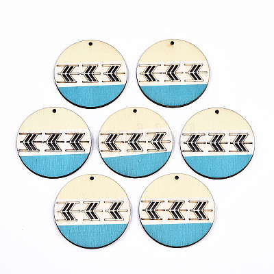 Кулоны из натурального тополя с принтом WOOD-S045-130-1