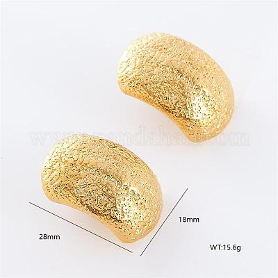 3 пара серег-гвоздиков с текстурой из нержавеющей стали с закругленными углами RM5600-1