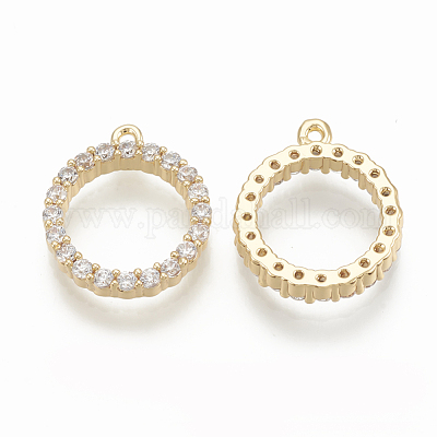 Латунные микро проложить кубического циркония подвески ZIRC-Q014-014G-1