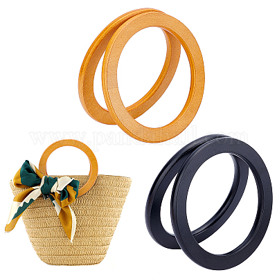 Wholesale PandaHall 4pcs Wooden Bag Handles 