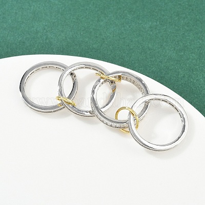 Женские кольца-пальцы с микропаве из кубических цирконий из латуни RJEW-P160-01H-P01-1