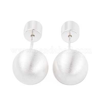 Латунные накладные затычки для ушей с круглым шариком для женщин EJEW-G391-24D-S-1