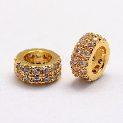 Латунные микро проложить Цирконий Европейский бисером ZIRC-D113-31G-FF-1