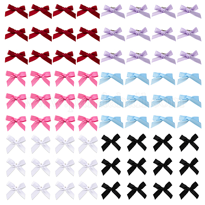 72 шт. 6-х цветные заколки для волос из полиэстера с бантом из кожи аллигатора AJEW-GO0002-47-1