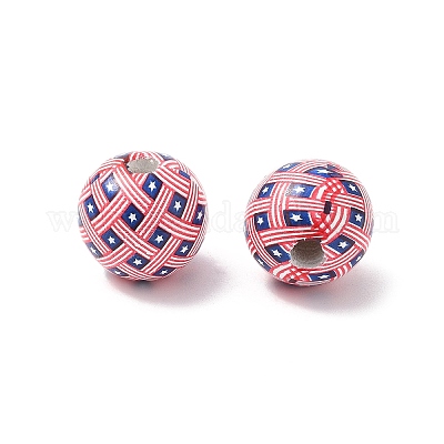 Тематика дня независимости деревянные европейские бусины WOOD-I014-01A-1