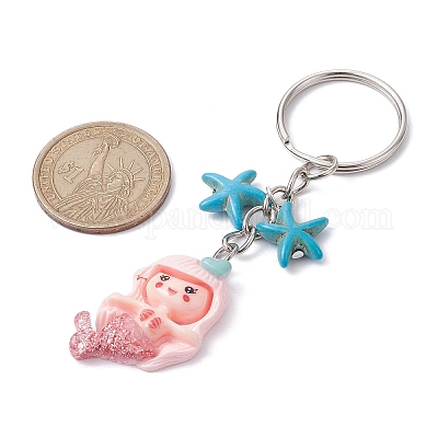 Брелок-подвеска из непрозрачной смолы «русалка» X1-KEYC-JKC00624-04-1