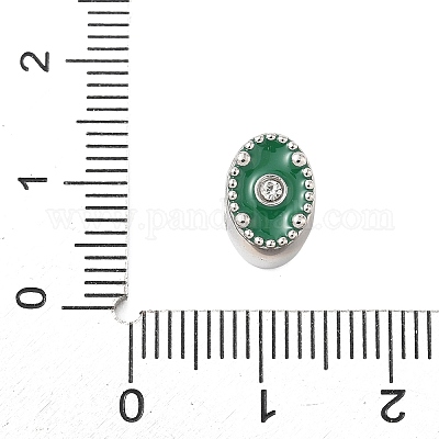 304 нержавеющая сталь эмаль с европейскими бусинами из стразов STAS-Z130-07P-1