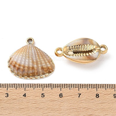 Подвески из непрозрачного акрила с золотым краем OACR-Z033-03-1