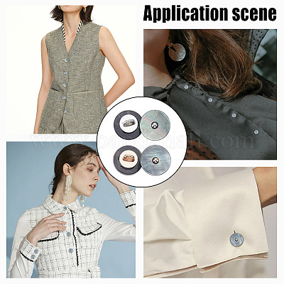 30 шт. 2-х цветные пуговицы из сплава с тремя отверстиями на ножке BUTT-NB0002-09A-1