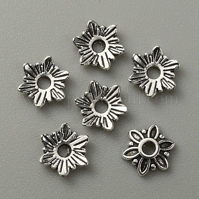 Тибетский стиль сплава шарик крышка FIND-CJC0004-41AS-03-1