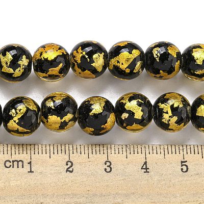 Бусины ручной работы из серебряной / золотой фольги в технике лэмпворк LAMP-L079-07D-1