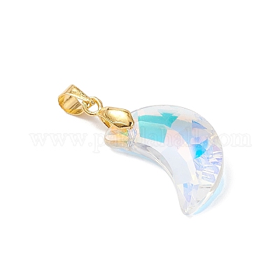 Цвет AB покрытием стеклянные подвески PALLOY-JF04595-01-1