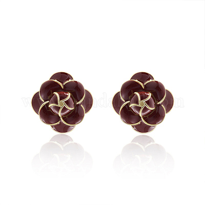 Серьги-гвоздики в виде цветка из латуни EJEW-A121-20G-1