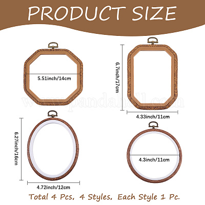 4 шт. 4 вида пластиковых пялец для вышивки крестом DIY-CP0012-38-1