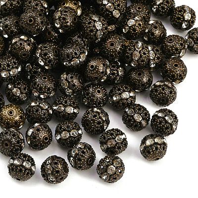 Латунные бусины со стразами  RB-A011-12mm-01AB-NF-1