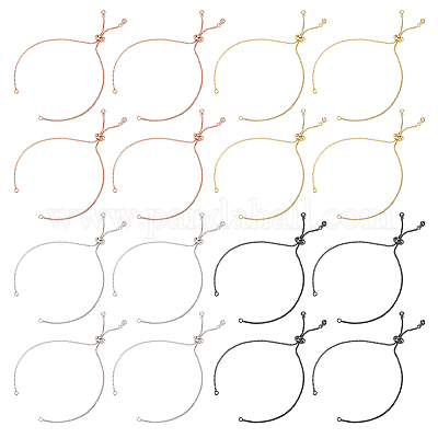 16шт 4 цвета стойки покрытие латунной цепи браслет изготовление KK-HY0001-80-1