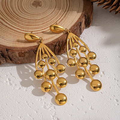 Ветка из нержавеющей стали 304 с круглыми подвесными серьгами-гвоздиками PH4691-1