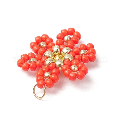 Подвески-цветы из стеклянных бусинок PALLOY-MZ00712-03-1