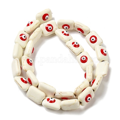 Нити синтетических бирюзовых эмалевых бусин G-P507-18A-1