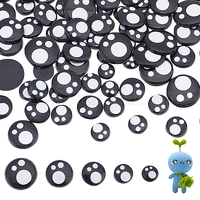 PH PandaHall Resin Safety Eyes 100pcs 5 Size Craft Eyes Black