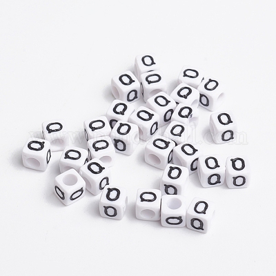 Perles de lettre cube blanc&nbsp;X-PL37C9308-Q-1