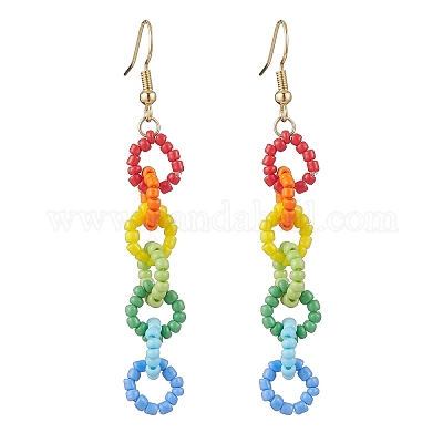 Болтающие серьги из стекла EJEW-TA00675-1